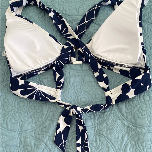 NWT Trina Turk Navy and White adjustable Bikini Sz 14 - Picture 2 of 15